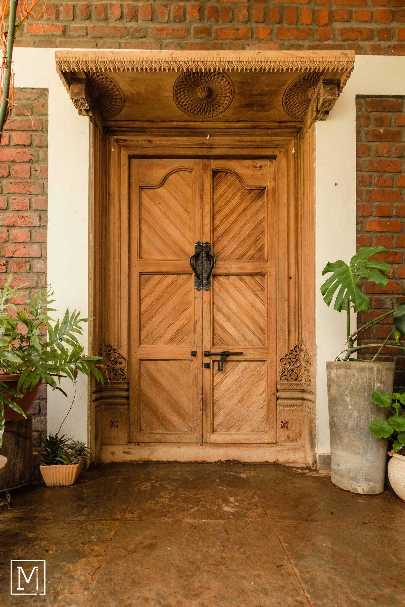 The Brickloft| Architecture |Exposed Masonry | Reclaimed Wood |Bengaluru |Main door _12